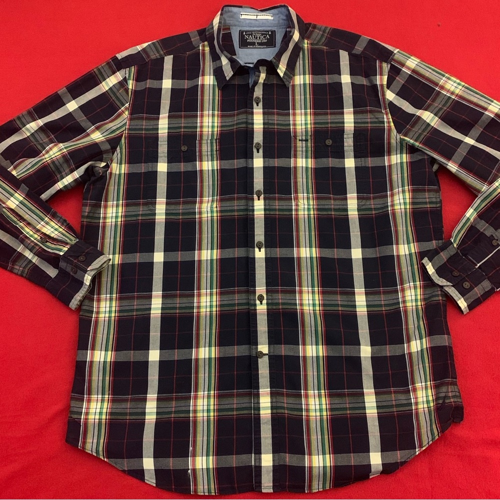 NAUTICA LS Twin Pocketed All Cotton Plaid Shirt